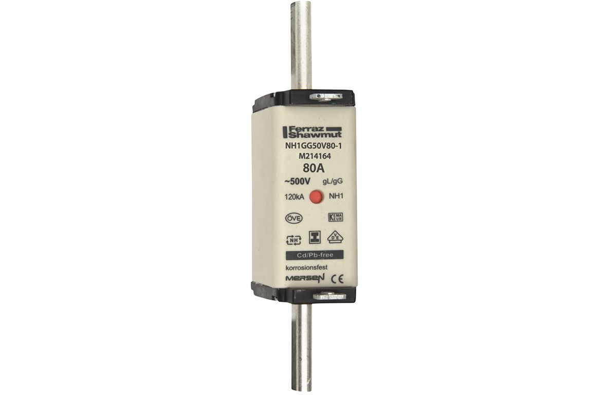 M214164 - NH fuse-link gG, 500VAC, size 1, 80A double indicator/insulated tags